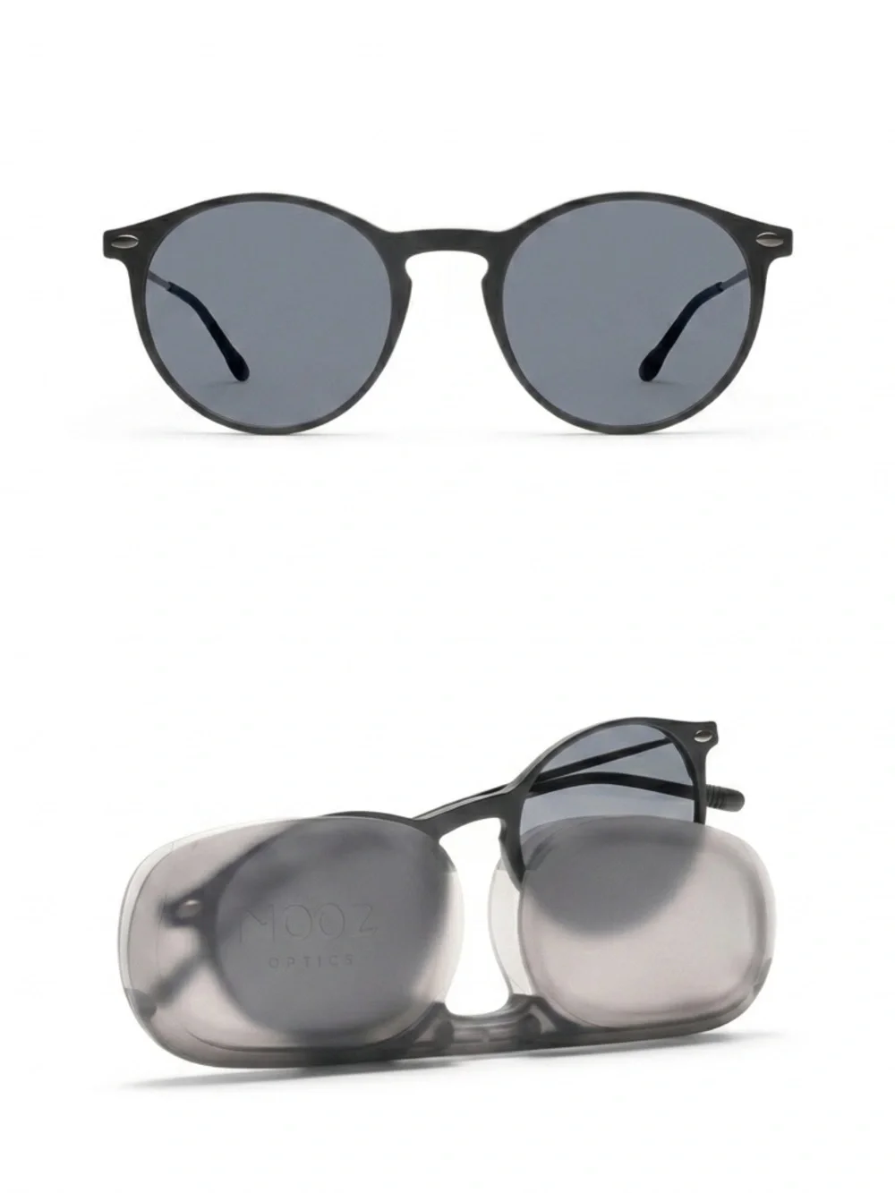 Women’s Black Round Sunglasses with Gray Lenses Polarized Lightweight